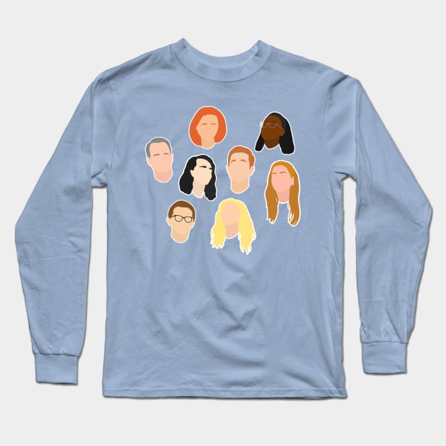 Dear Evan Hansen Original Cast Silhouettes Long Sleeve T-Shirt by MyownArt